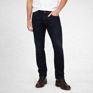 Paige Federal Men's 40x34 Slim‎ Straight Leg Stretch Inkwell Dark Wash Jeans